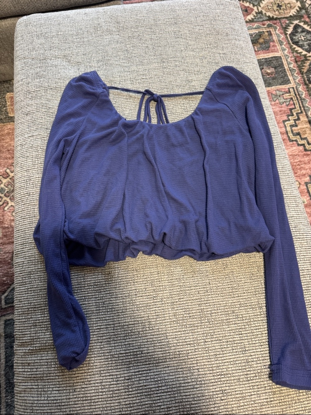 Free People We The Free Scoop Neck Long Sleeve with bubble hem and tie back